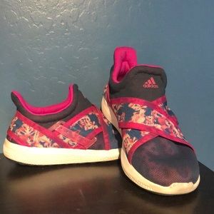 Blue and pink Adidas